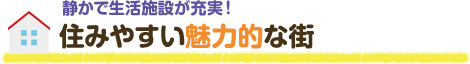 静かで生活施設が充実！住みやすい魅力的な街